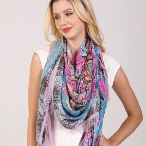 NWOT Love’s Pure Light Hand-Painted Silk Scarf: Behold All Things New.